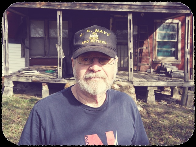 Old man, old house.